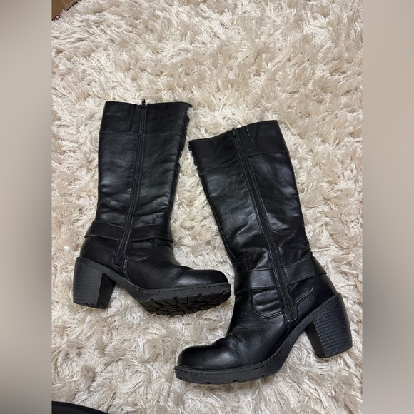 USED BOC Born Concept Lara Black Knee High Leather Black Boots C50409 Size 9 - Picture 3 of 16
